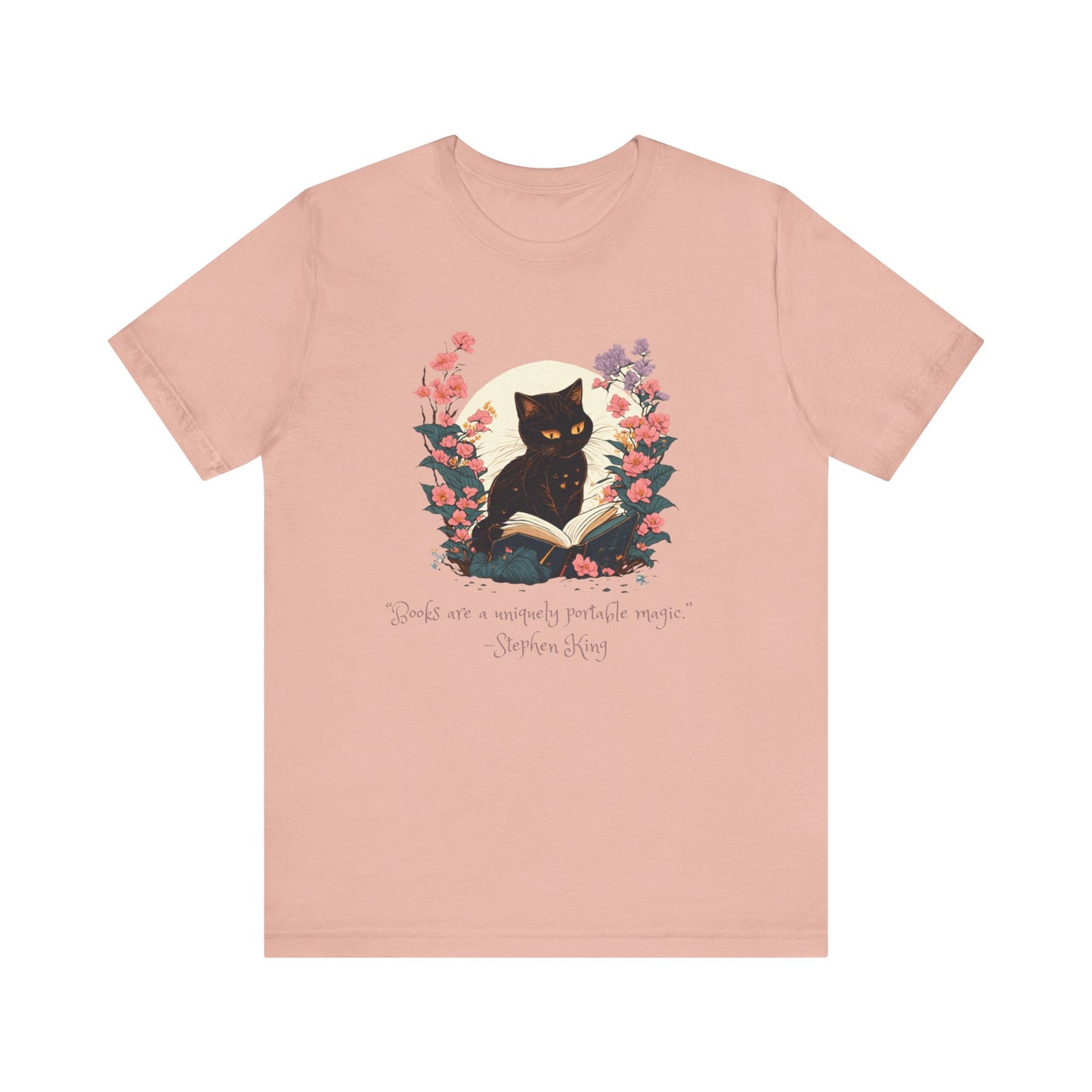 Books are a Uniquely Portable Magic Cat T-shirt