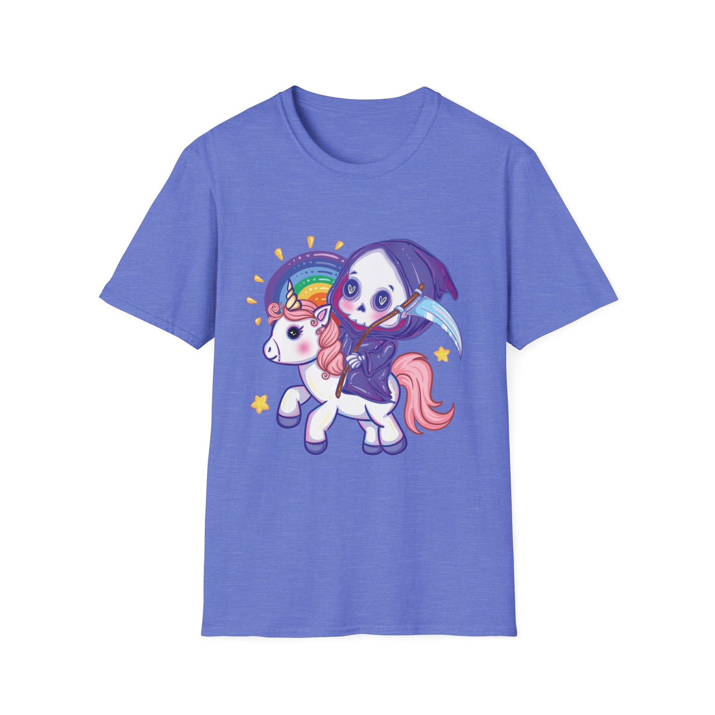 Grim Reaper Riding a Unicorn Graphic Tee
