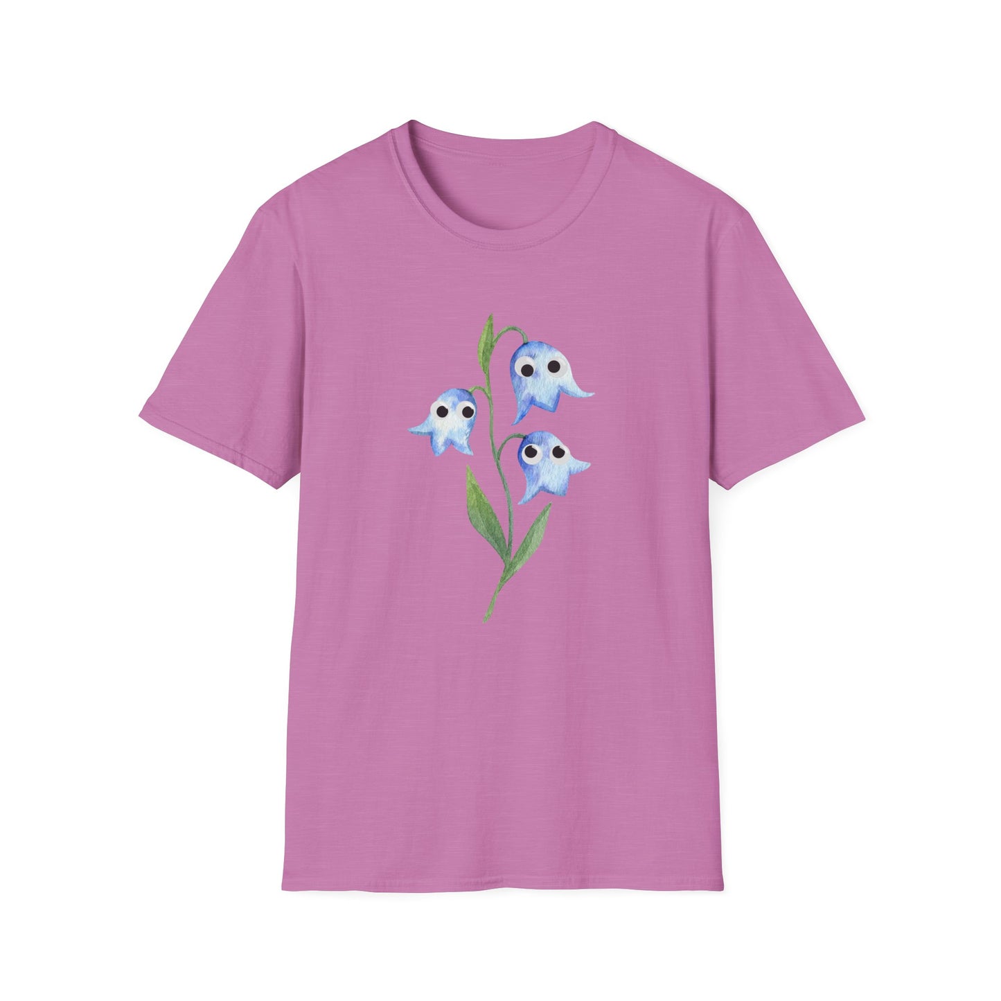 Googly Eye Bluebell Watercolor Flowers T-Shirt