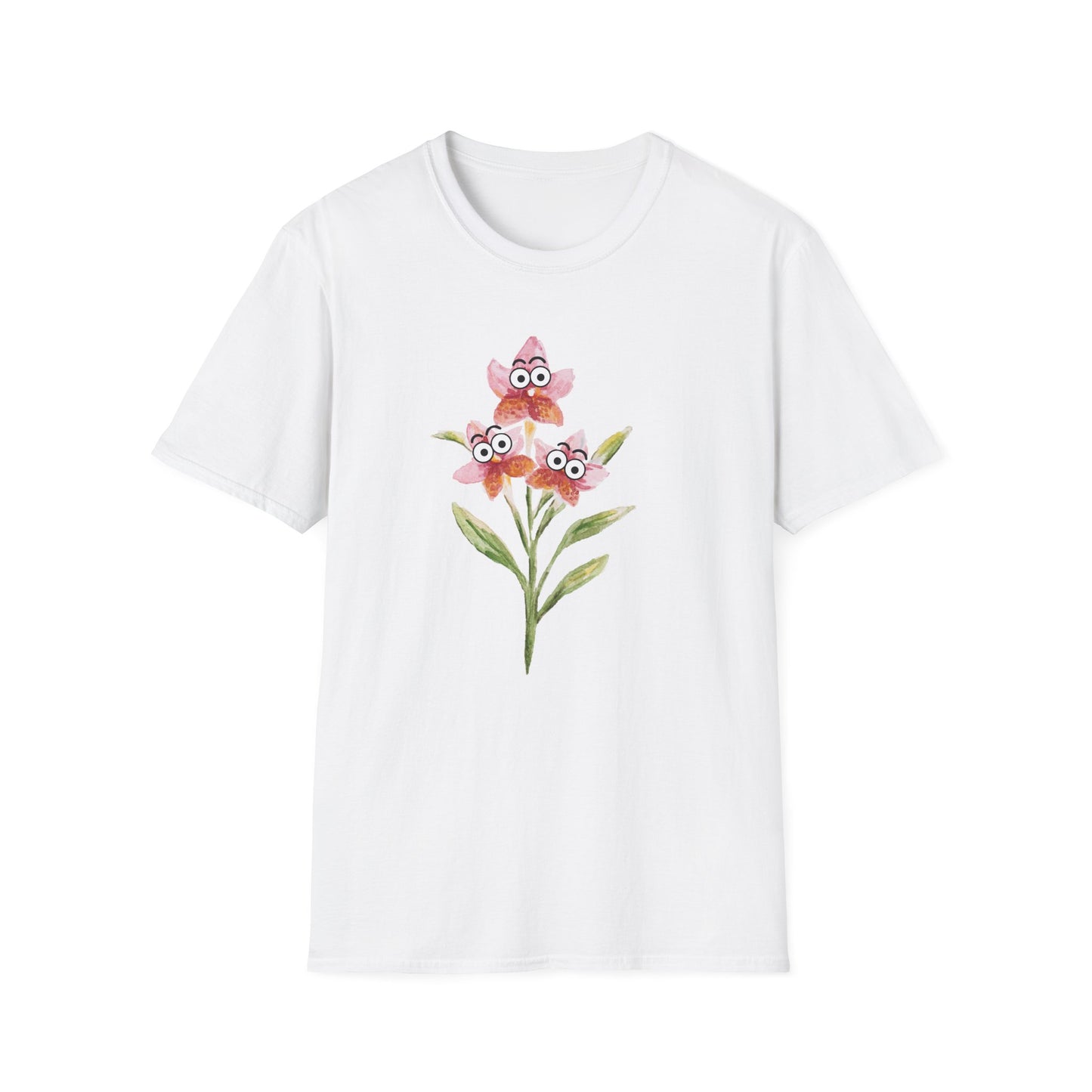 Googly Eye Watercolor Flowers T-Shirt