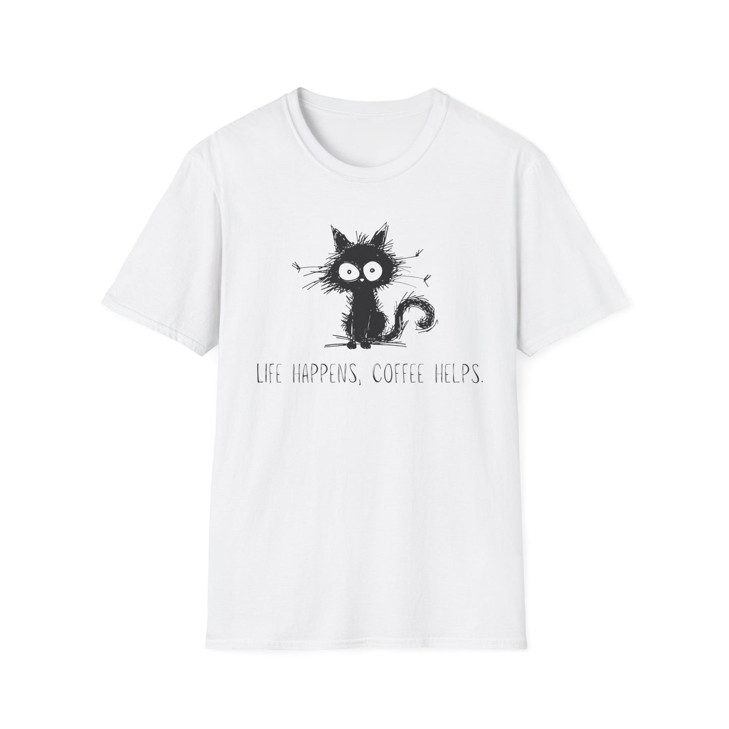 Life Happens, Coffee Helps Cat T-shirt