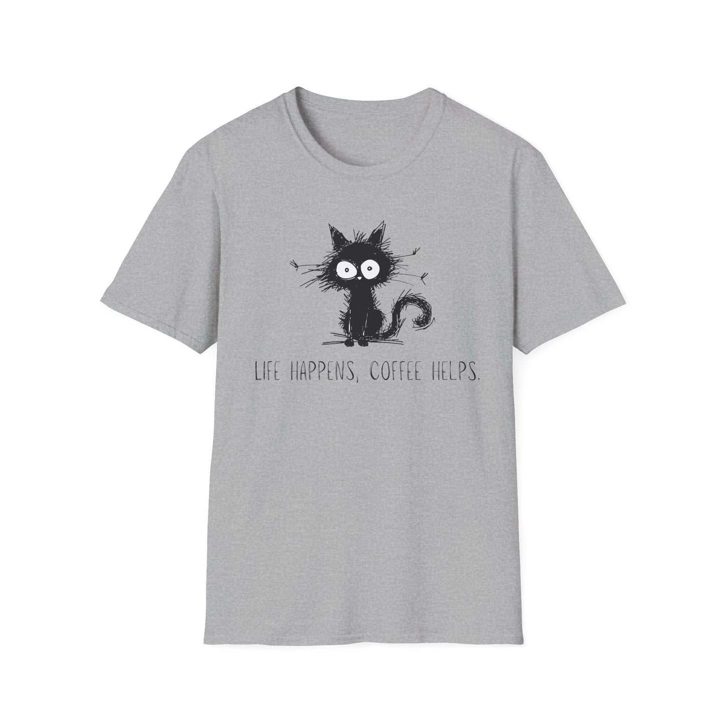 Life Happens, Coffee Helps Cat T-shirt