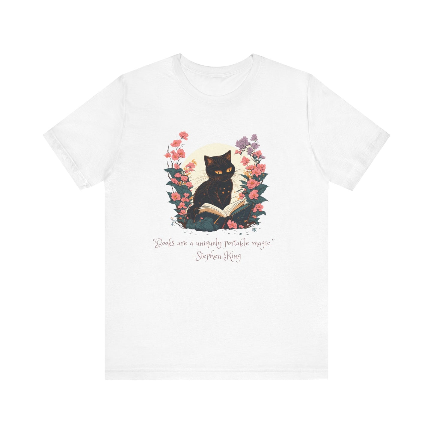 Books are a Uniquely Portable Magic Cat T-shirt