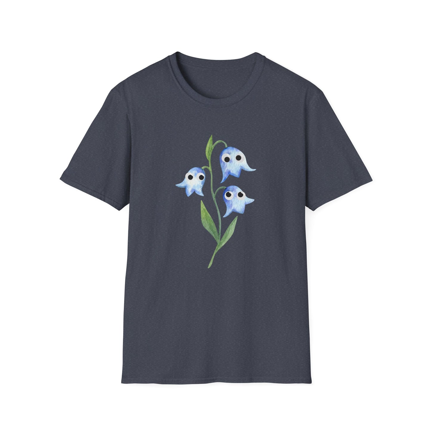 Googly Eye Bluebell Watercolor Flowers T-Shirt
