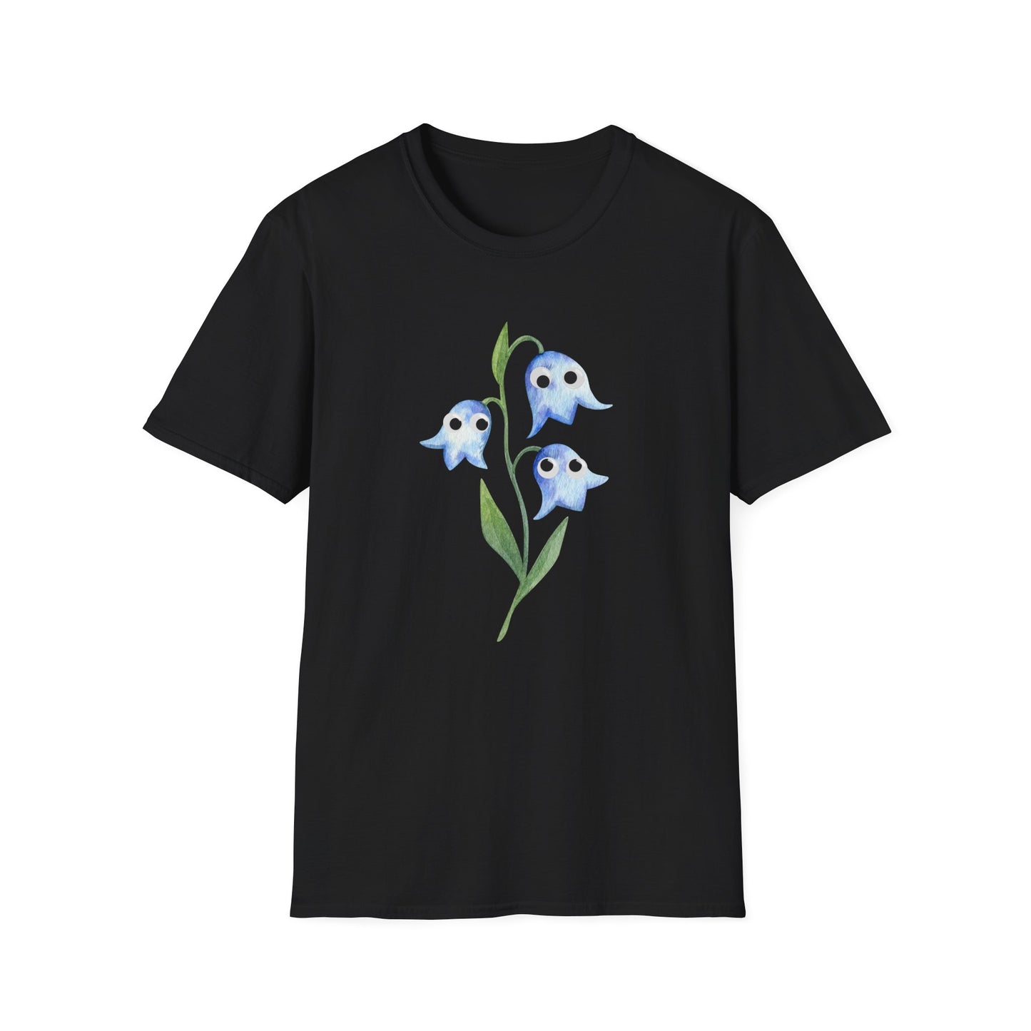Googly Eye Bluebell Watercolor Flowers T-Shirt