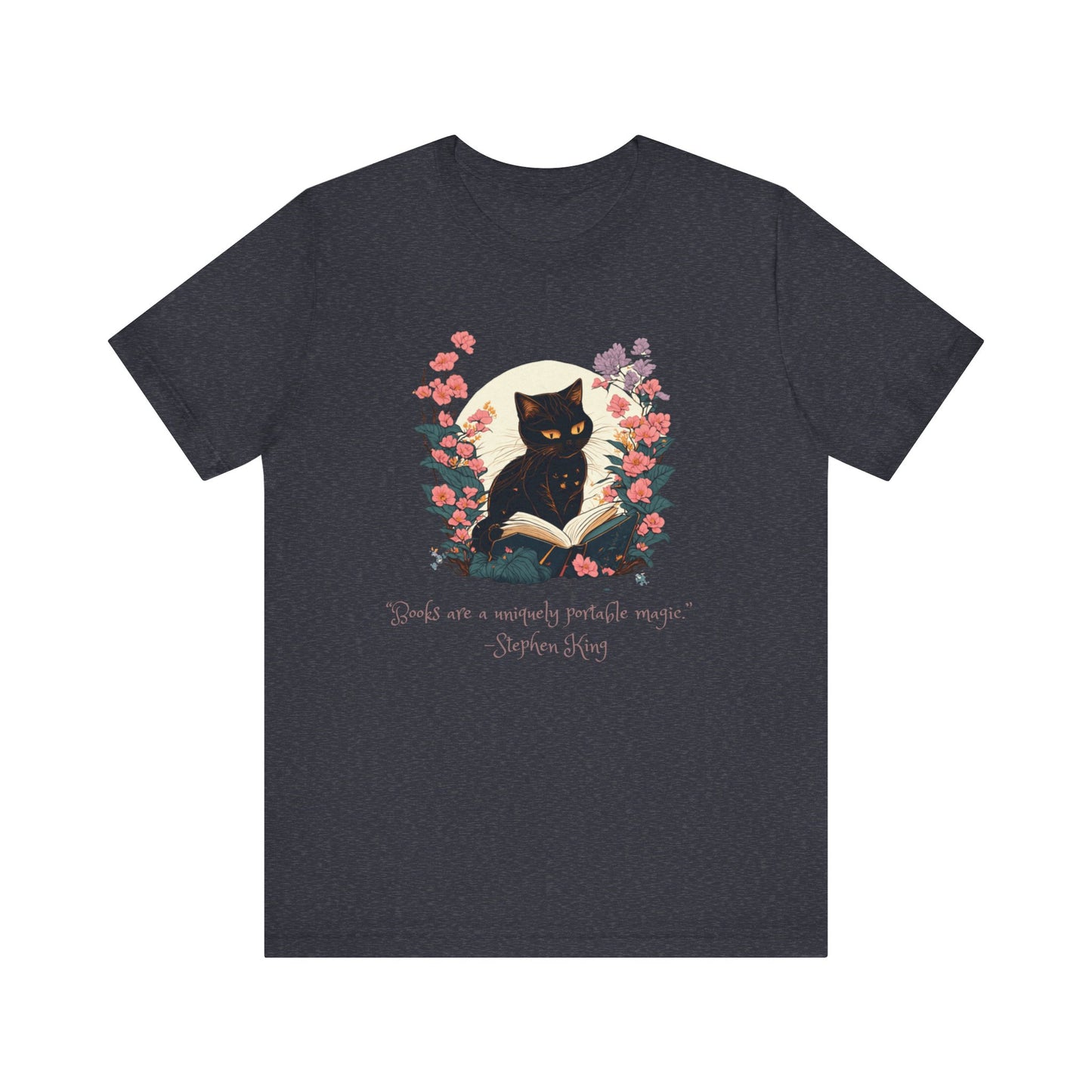 Books are a Uniquely Portable Magic Cat T-shirt
