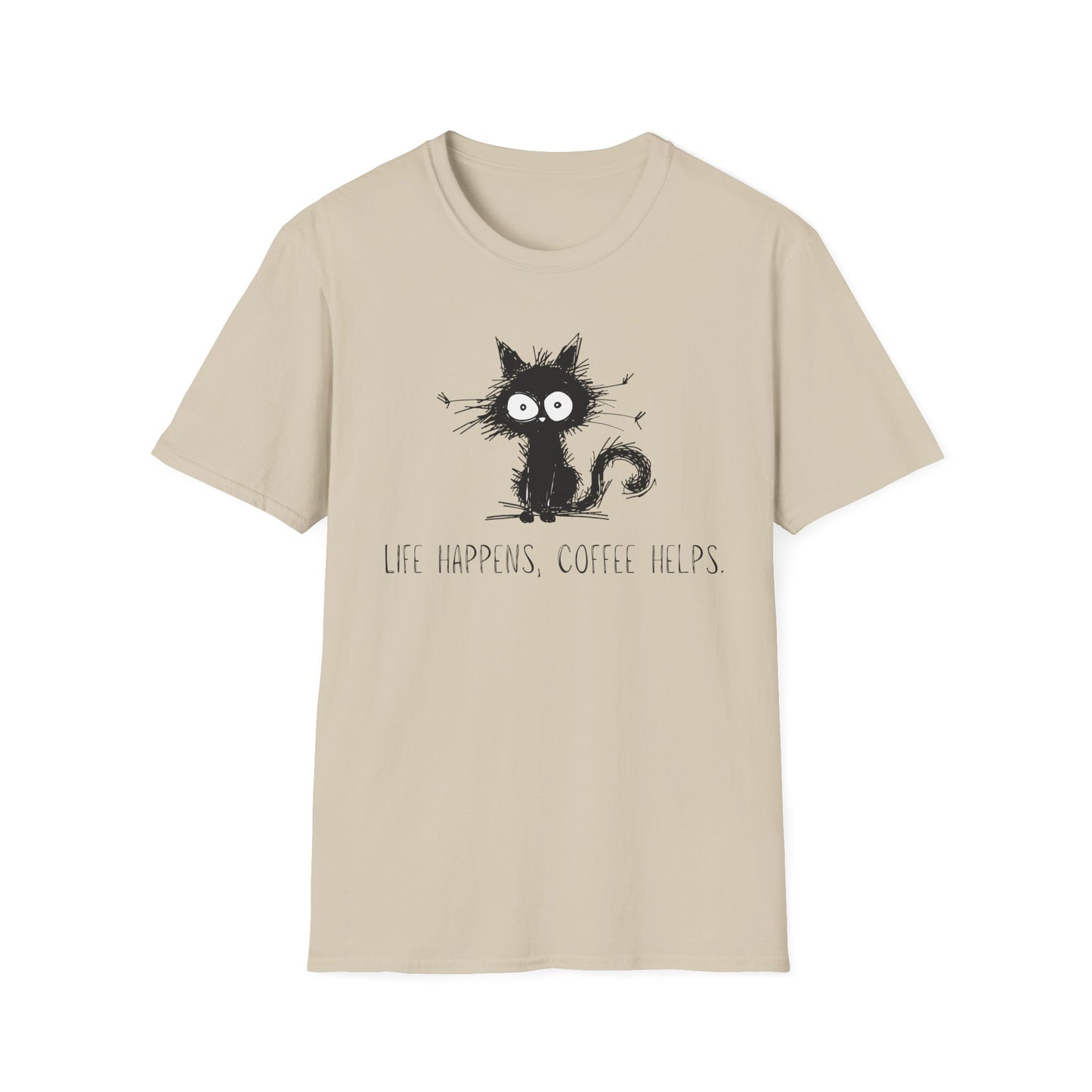 Life Happens, Coffee Helps Cat T-shirt
