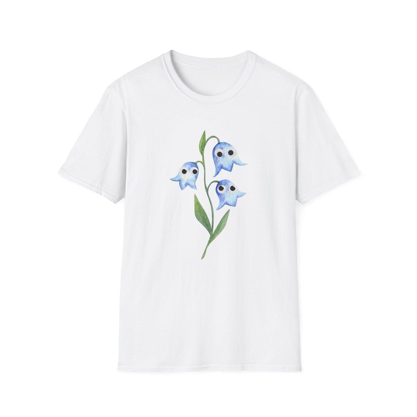 Googly Eye Bluebell Watercolor Flowers T-Shirt