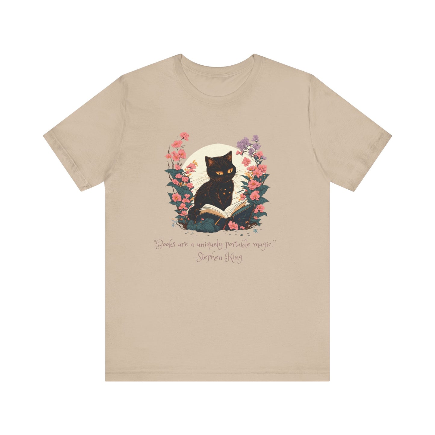 Books are a Uniquely Portable Magic Cat T-shirt