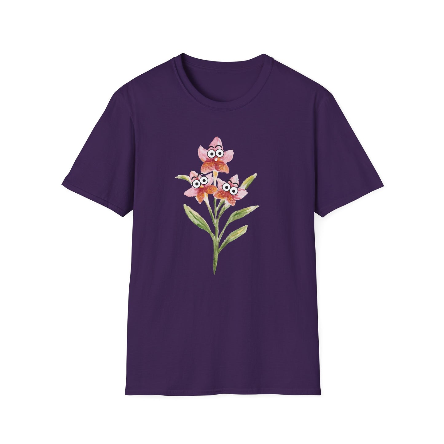 Googly Eye Watercolor Flowers T-Shirt