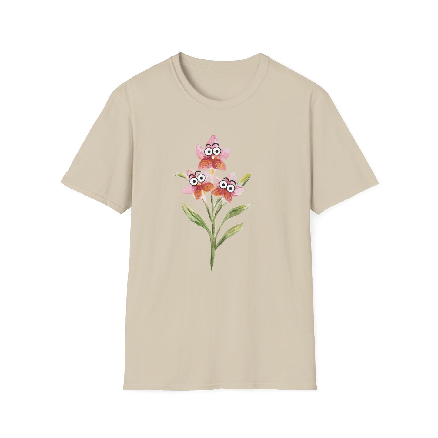 Googly Eye Watercolor Flowers T-Shirt